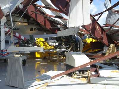 charley kissimmee hurricane aero storm warbird blown adventures hangar down but giving lessons flight schools started clean