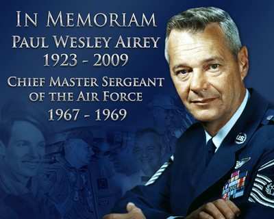 Gone West Paul Wesley Airey First Chief Master Sergeant Of Air Force